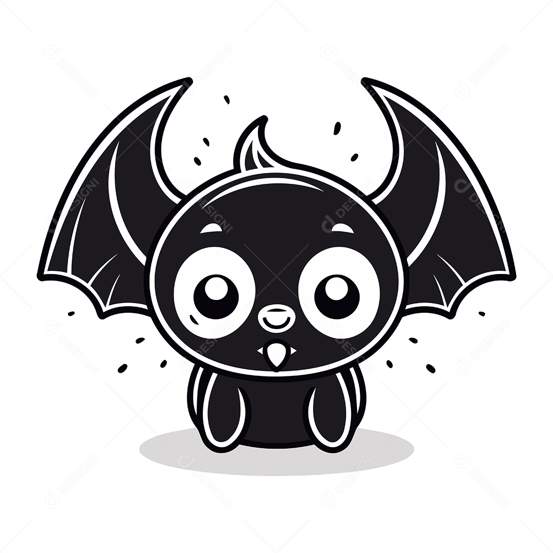 Morcego de Desenho Animado Ilustração Vetor EPS