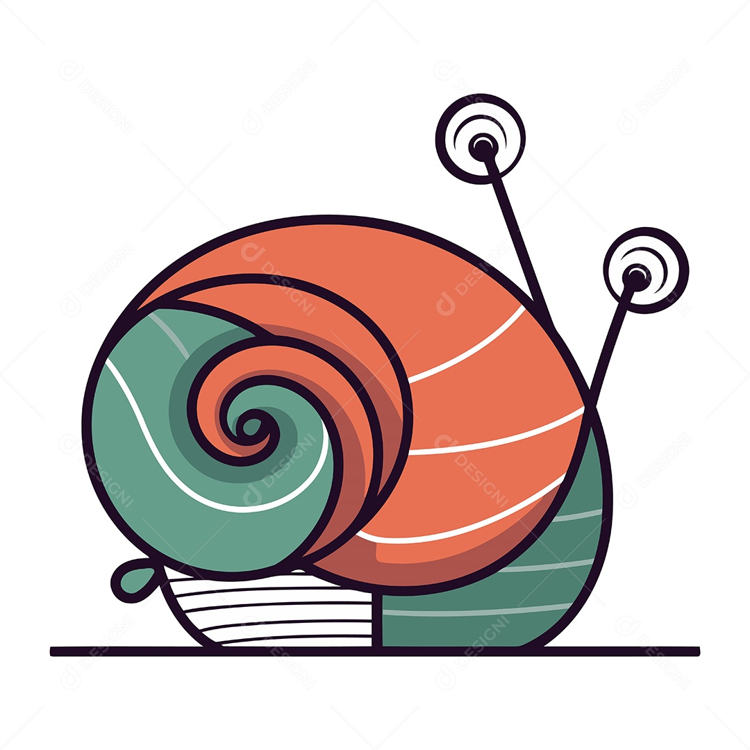 Caracol de Desenho Animado Ilustração Vetor EPS