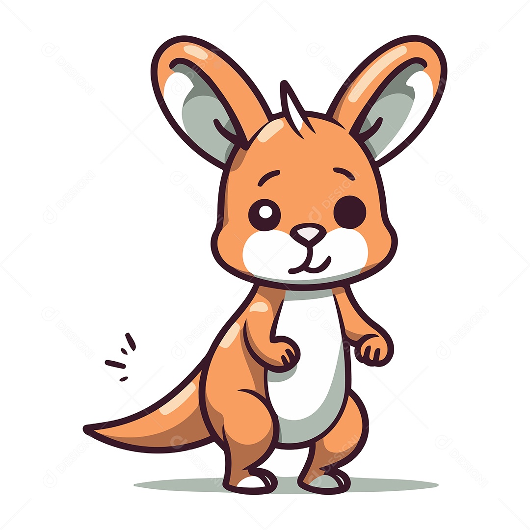 Canguru de Desenho Animado Ilustração Vetor EPS