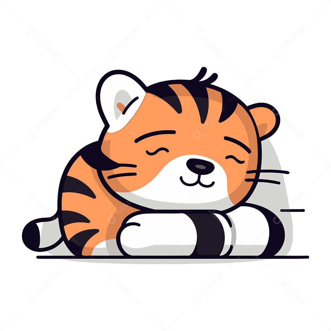 Tigre de Desenho Animado Ilustração Vetor EPS