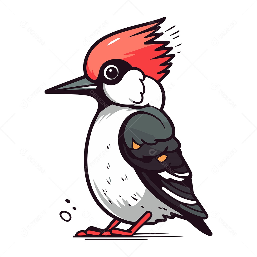 Pica Pau de Desenho Animado Ilustração Vetor EPS