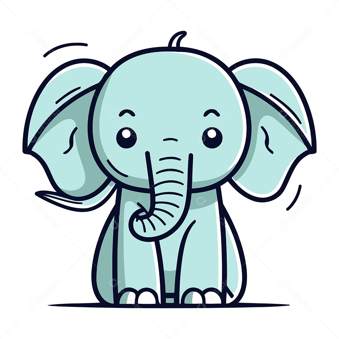Elefante de Desenho Animado Ilustração Vetor EPS