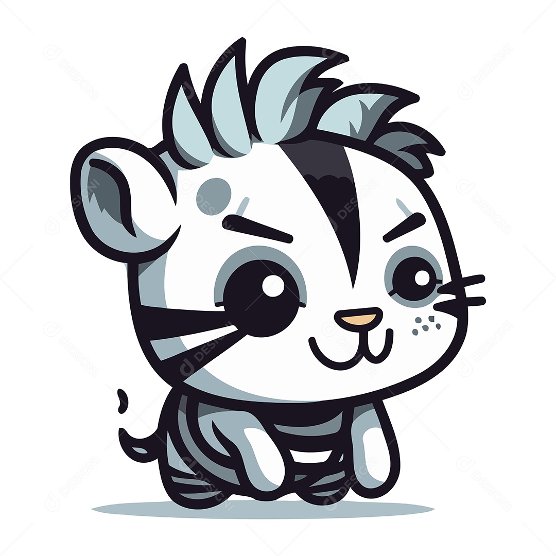 Zebra Fofa de Desenho Animado Ilustração Vetor EPS