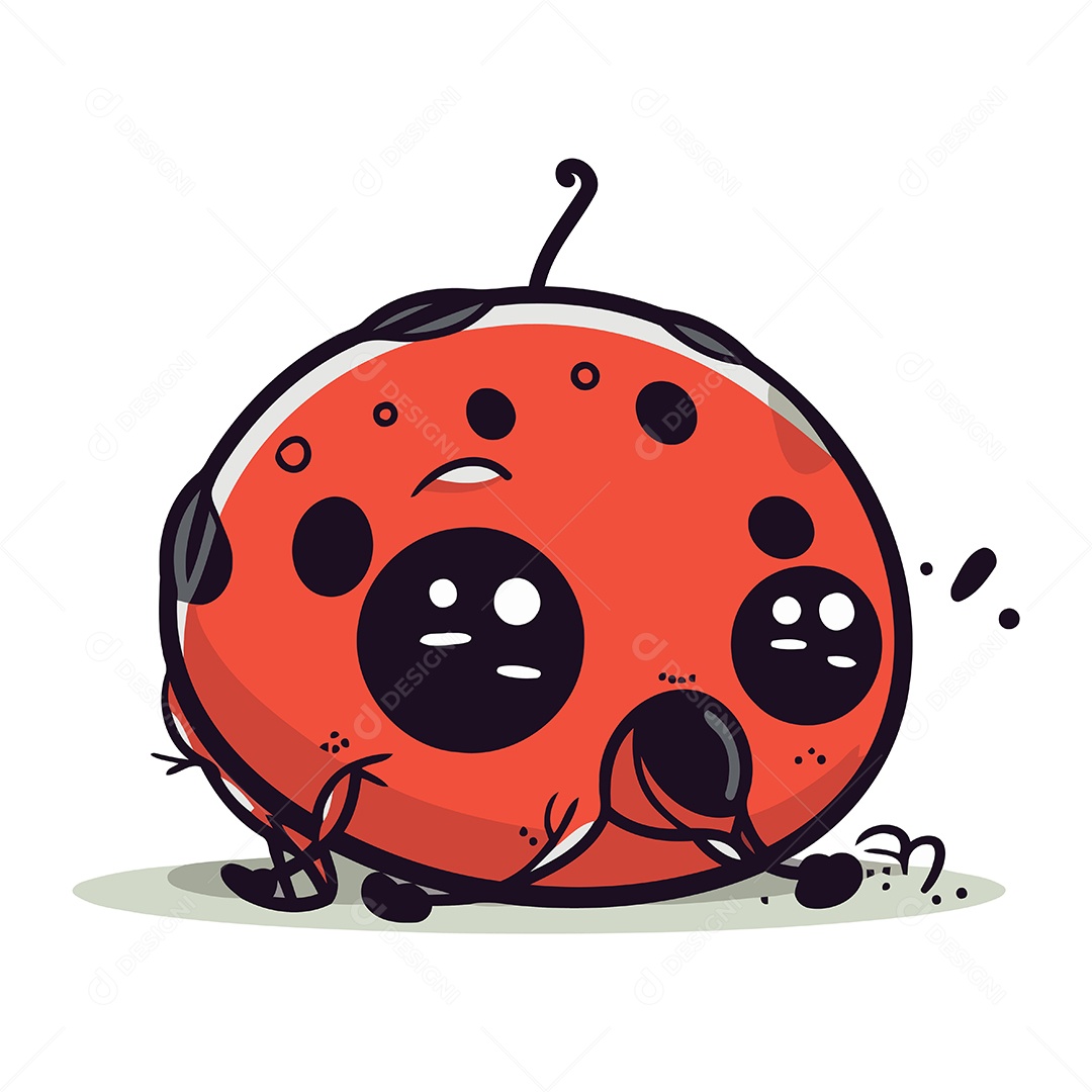 Joaninha de Desenho Animado Ilustração Vetor EPS