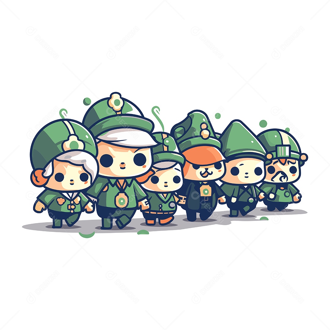 Crianças Fofa de Desenho Animado Ilustração Vetor EPS