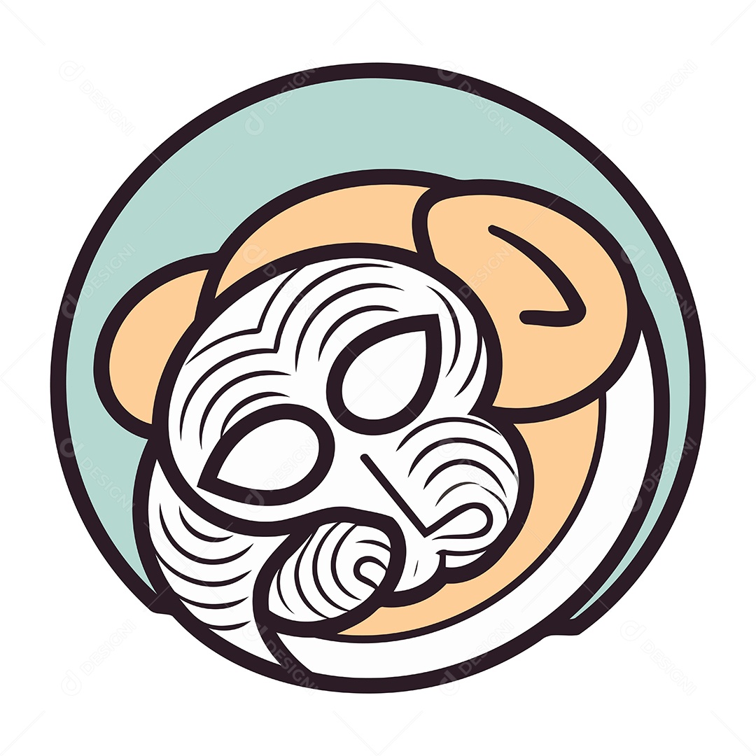 Cabeça de Macaco em um Prato Ilustração Vetor EPS