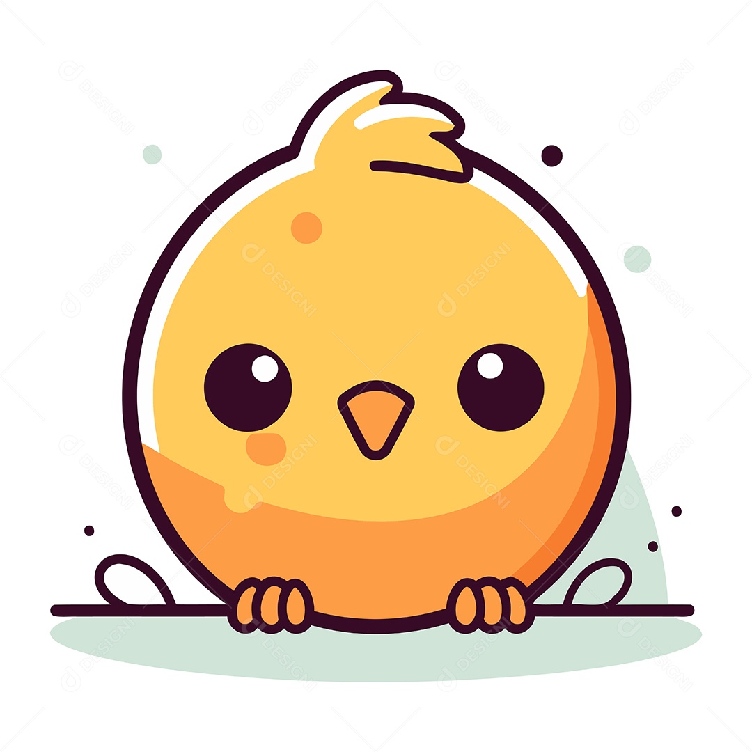 Pintinho de Desenho Animado Ilustração Vetor EPS