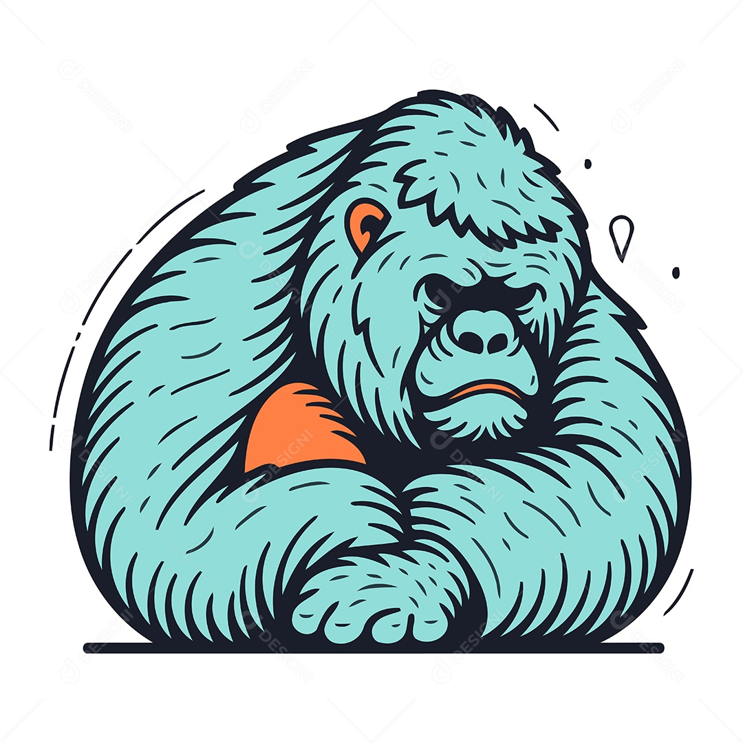Gorila de Desenho Animado Ilustração Vetor EPS