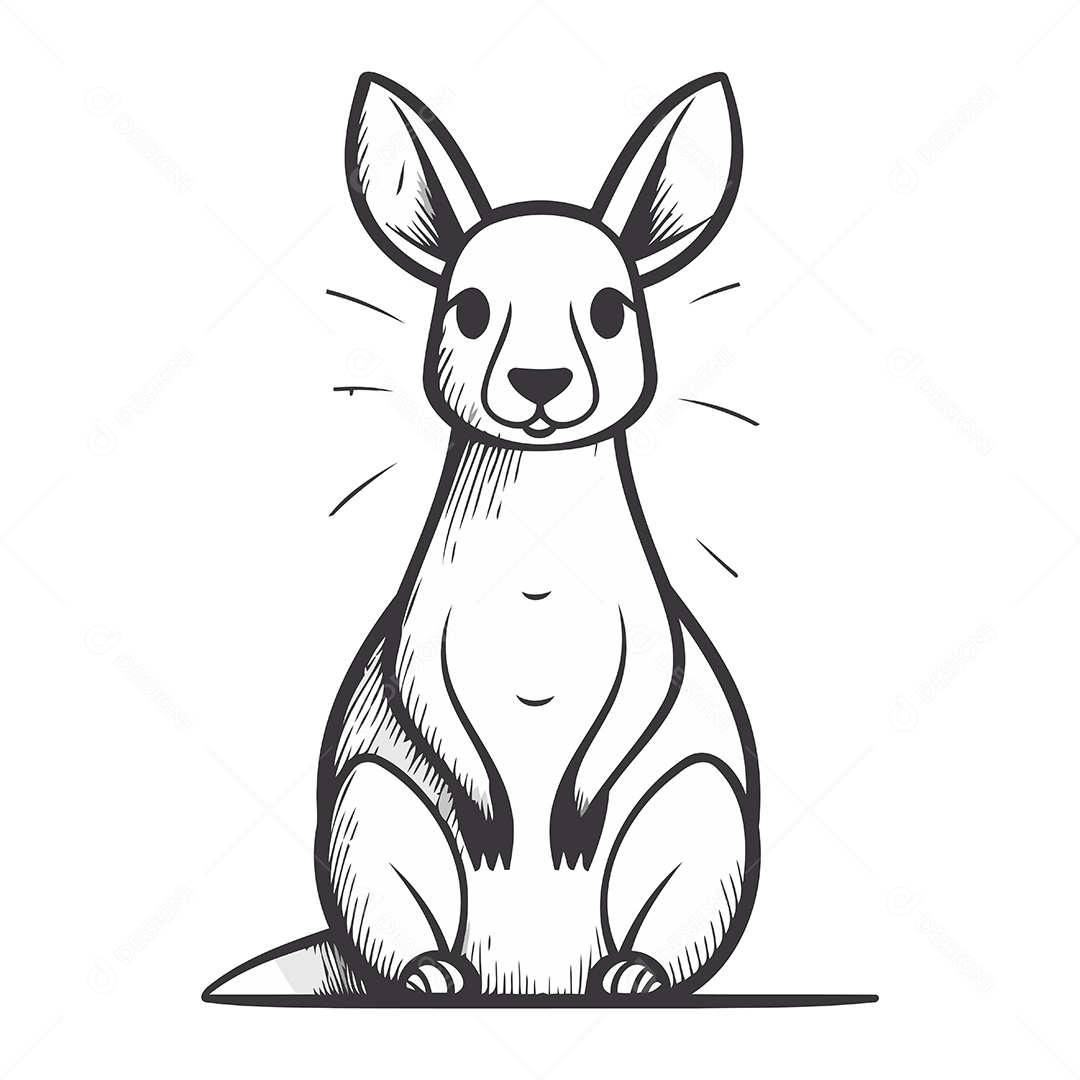 Canguru de Desenho Animado Ilustração Vetor EPS