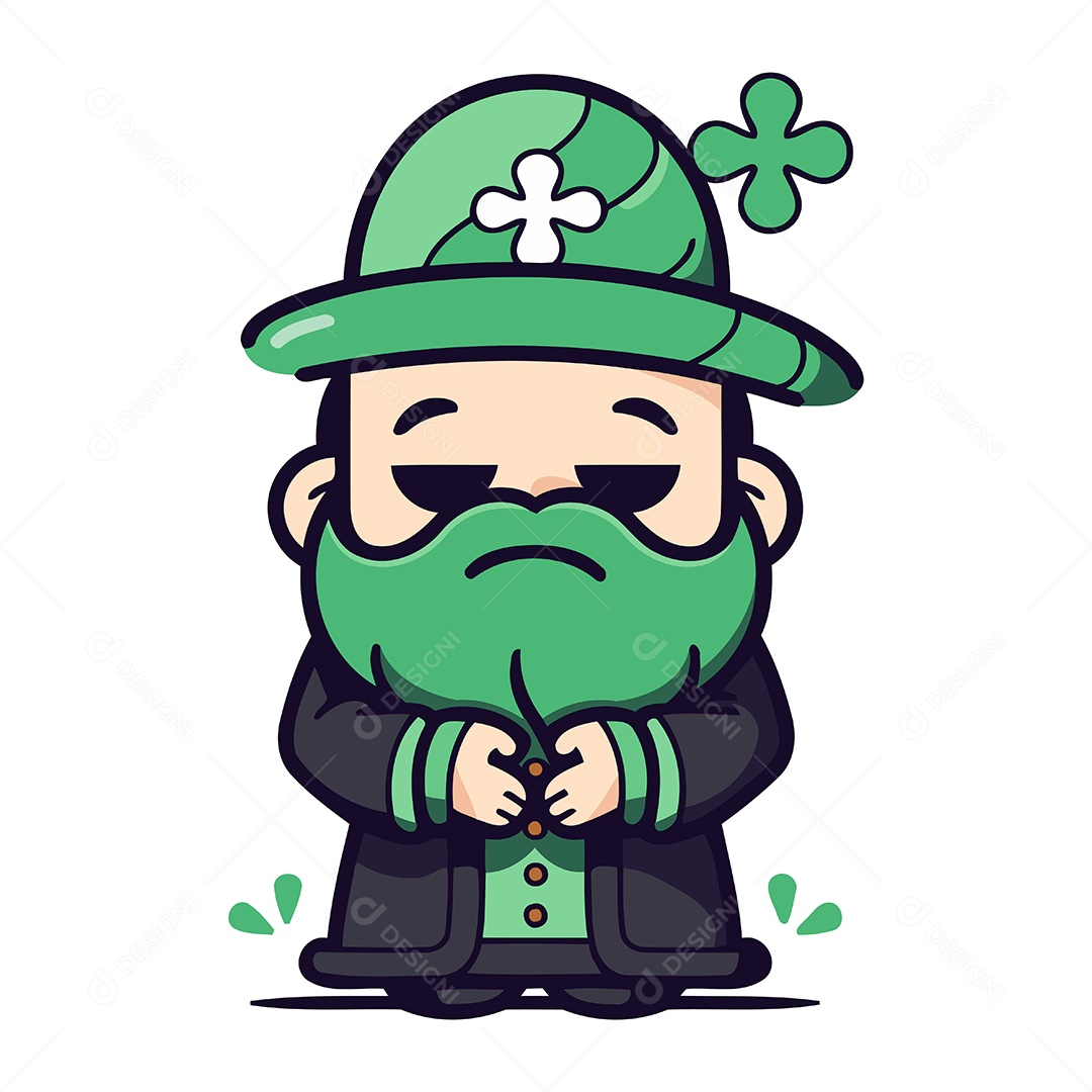 Duende Fofo de Desenho Animado Ilustração Vetor EPS