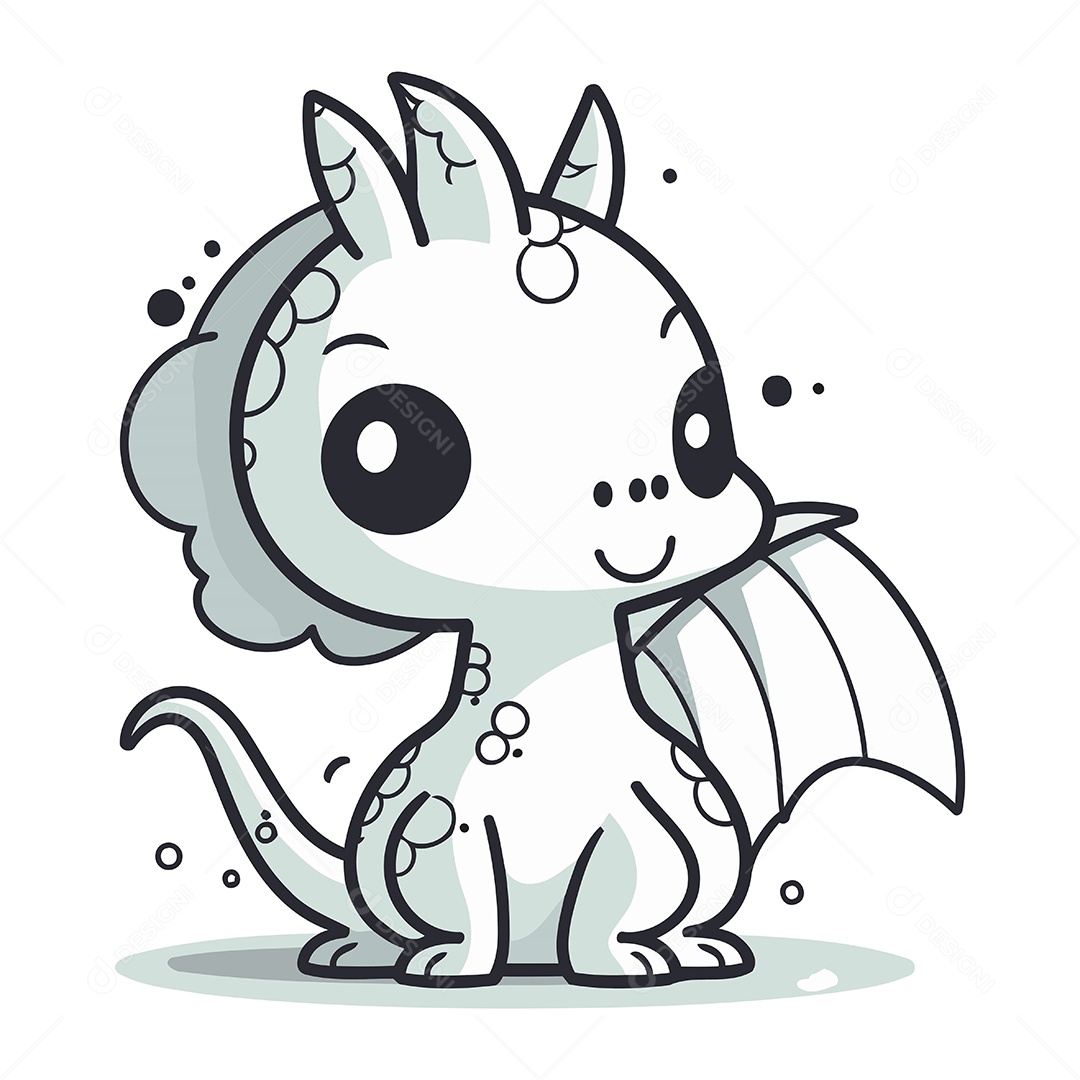 Dragão de Desenho Animado Ilustração Vetor EPS