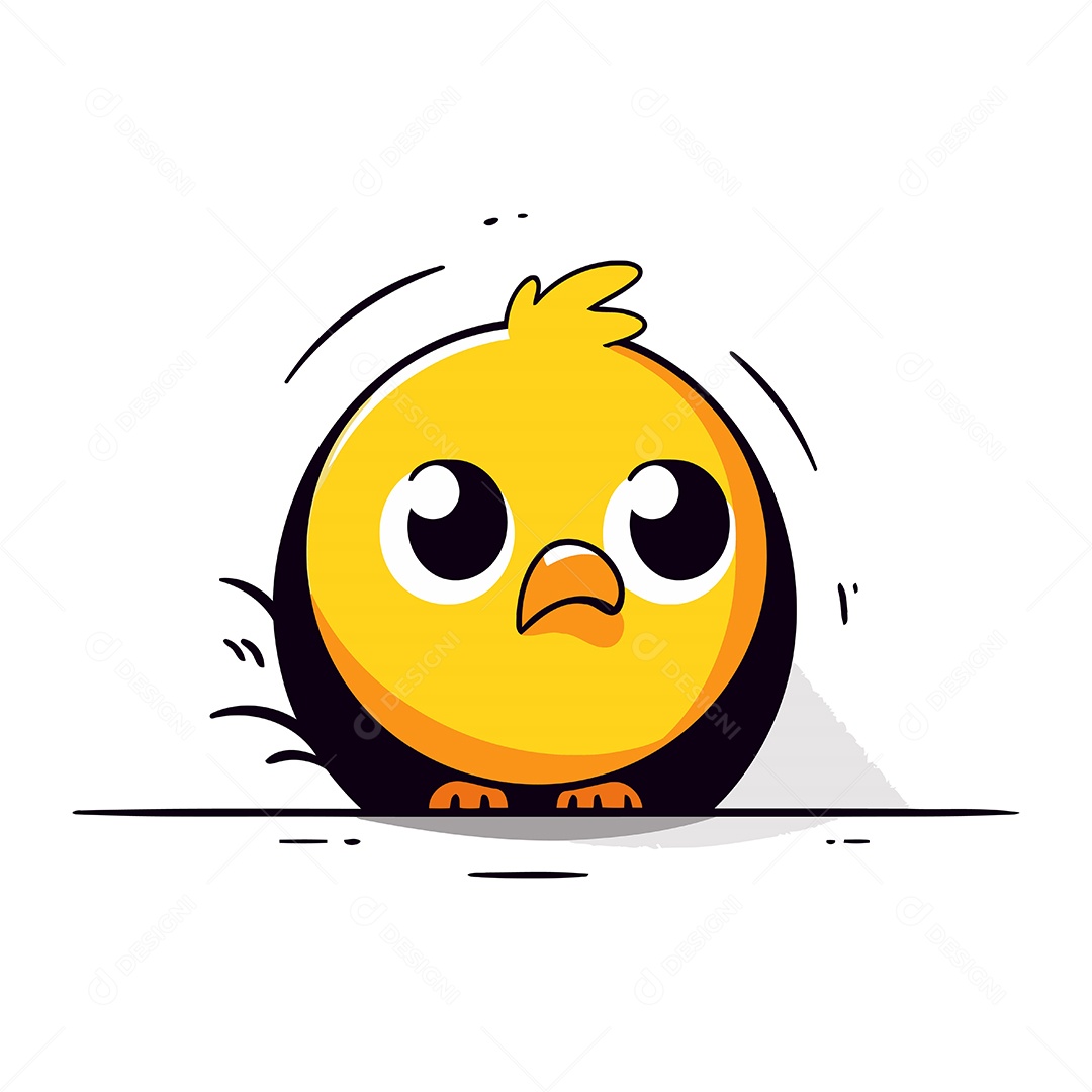 Pintinho de Desenho Animado Ilustração Vetor EPS