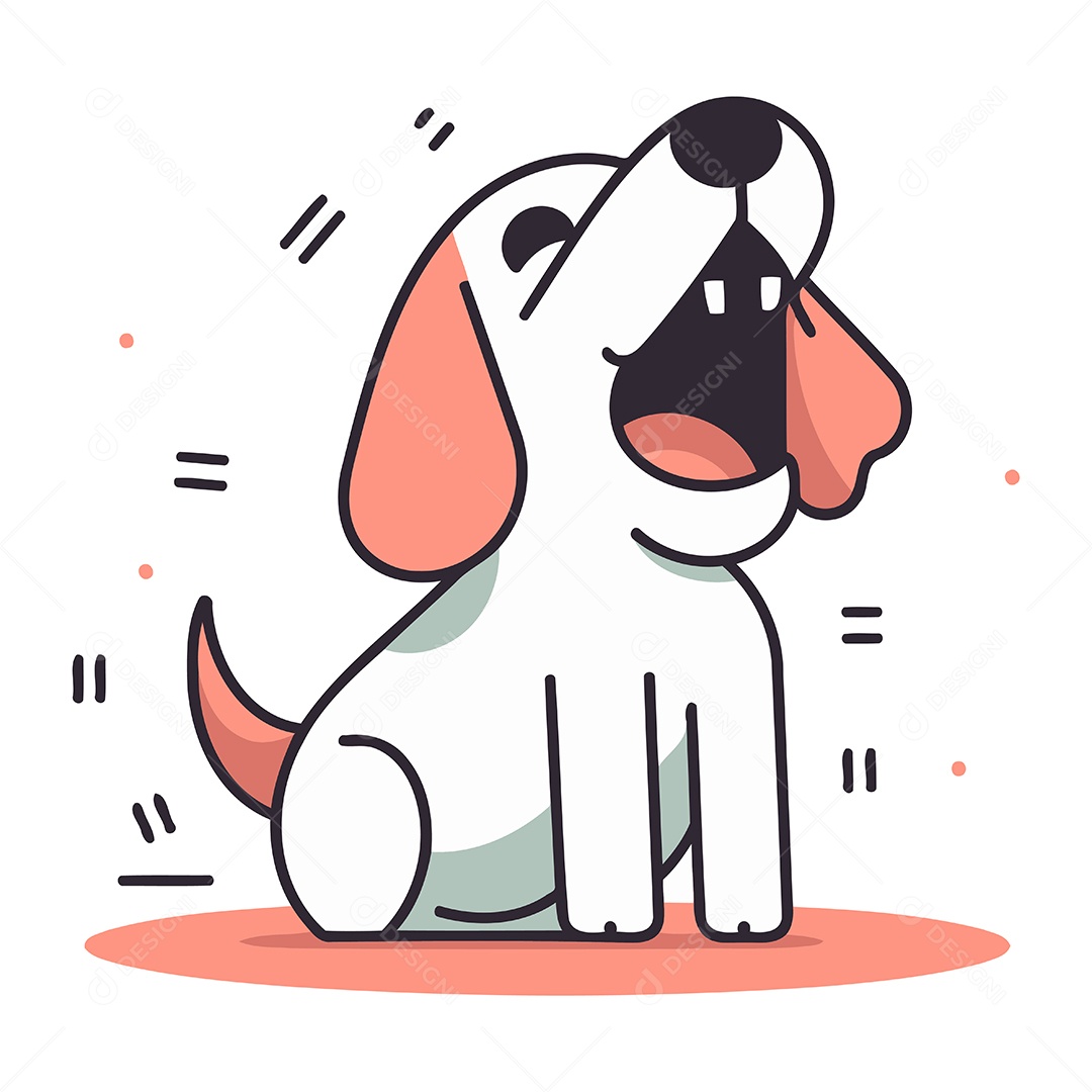 Cachorro de Desenho Animado Ilustração Vetor EPS