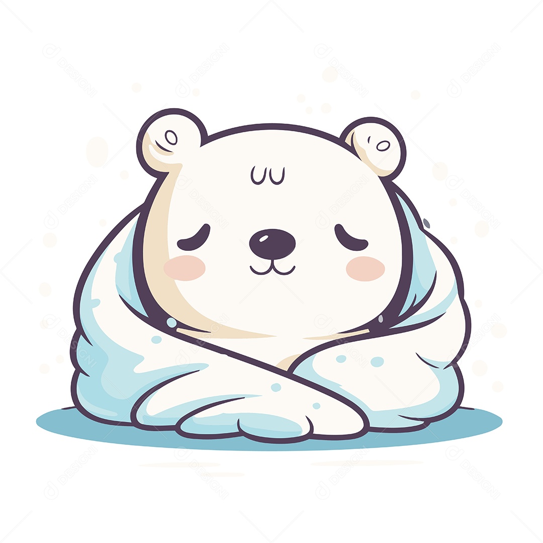 Urso Polar de Desenho Animado Ilustração Vetor EPS