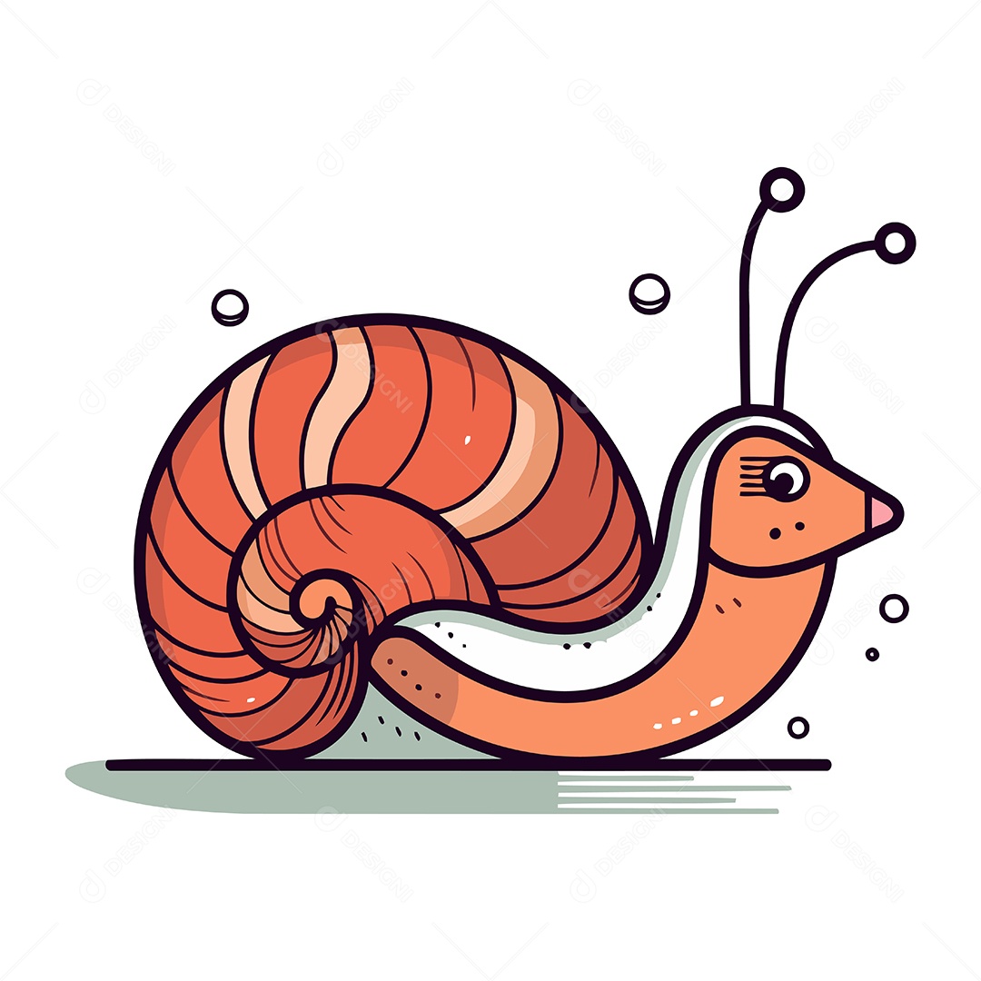 Caracol de Desenho Animado Ilustração Vetor EPS