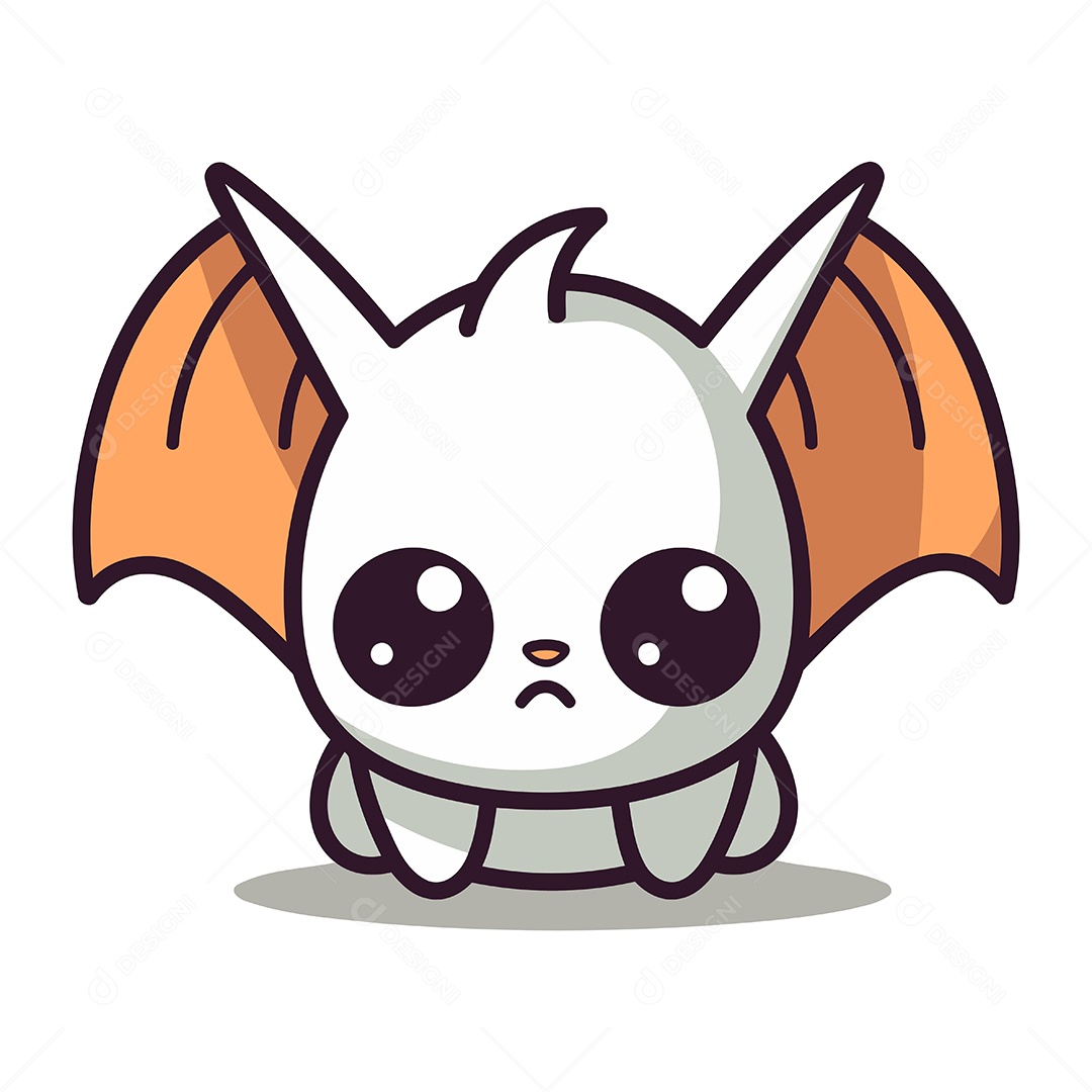 Morcego Fofo de Desenho Animado Ilustração Vetor EPS