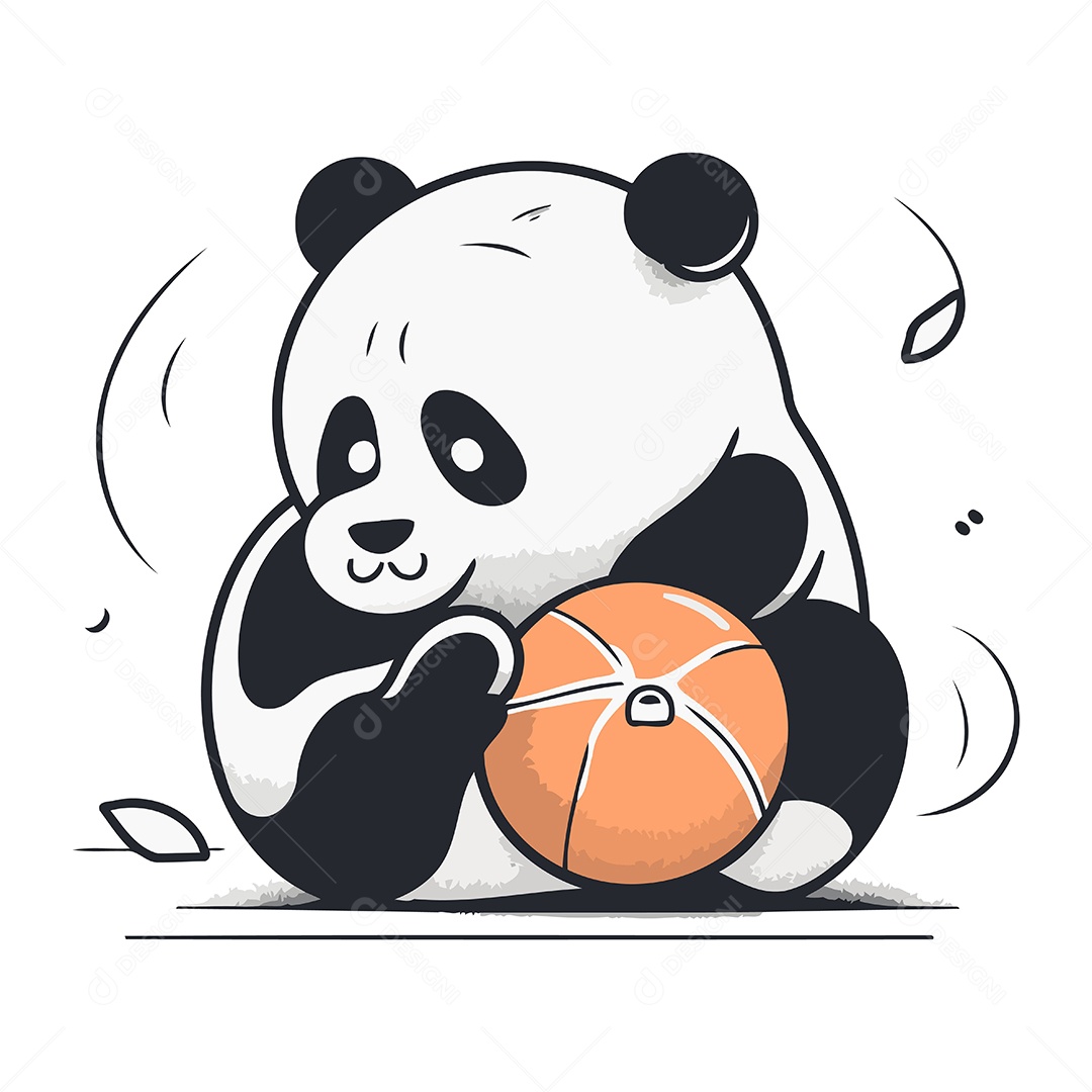 Panda Fofo de Desenho Animado Ilustração Vetor EPS