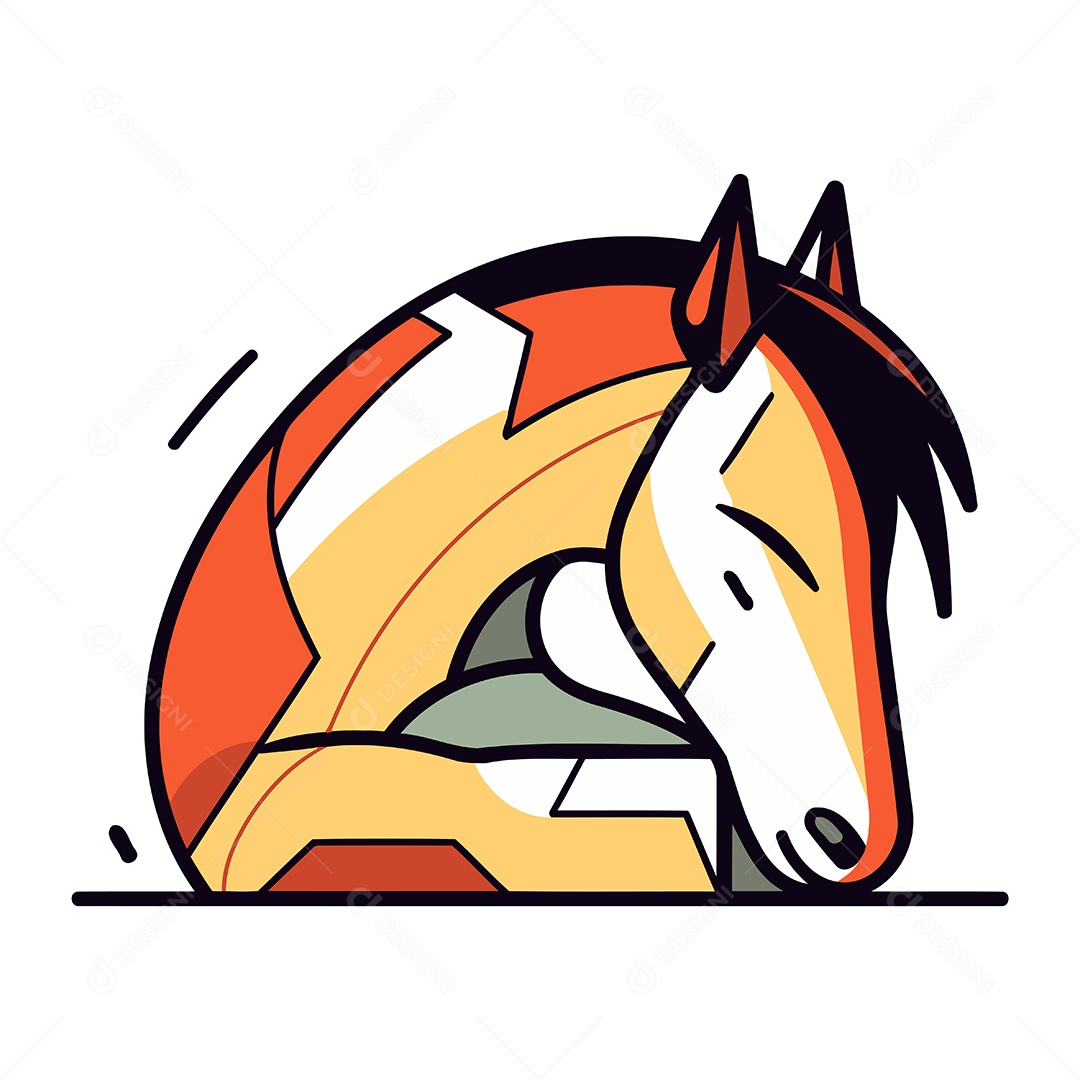 Cavalo de Desenho Animado Ilustração Vetor EPS