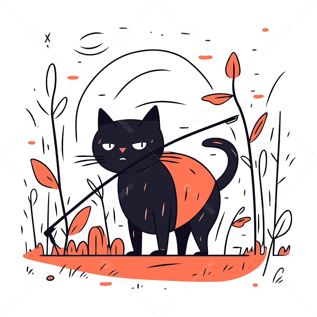 Gato de Desenho Animado Ilustração Vetor EPS