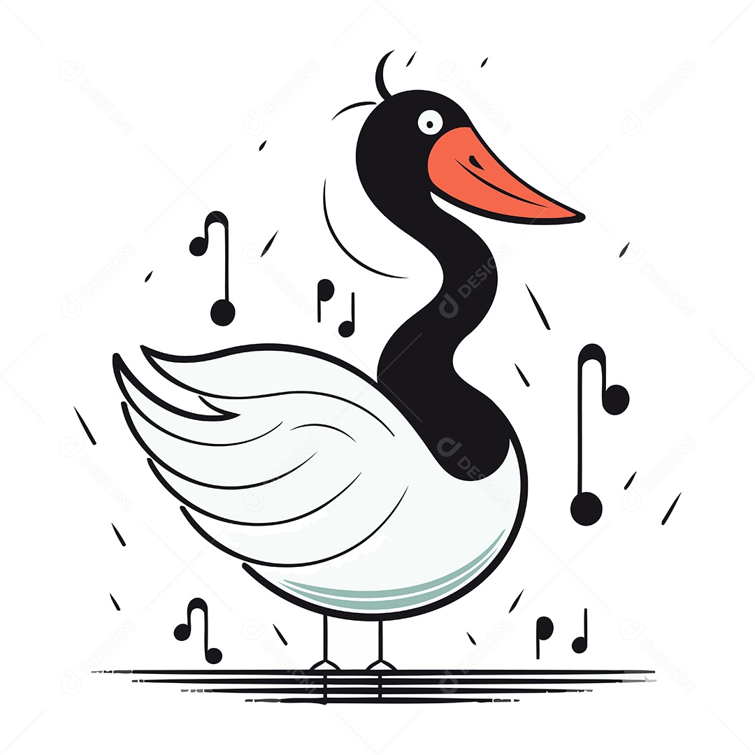 Ganso de Desenho Animado Ilustração Vetor EPS