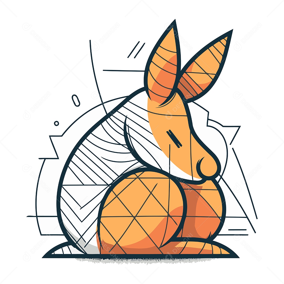 Canguru de Desenho Animado Ilustração Vetor EPS