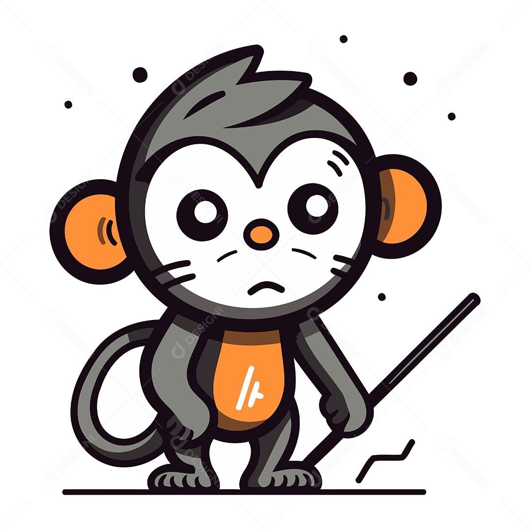 Macaco de Desenho Animado Ilustração Vetor EPS