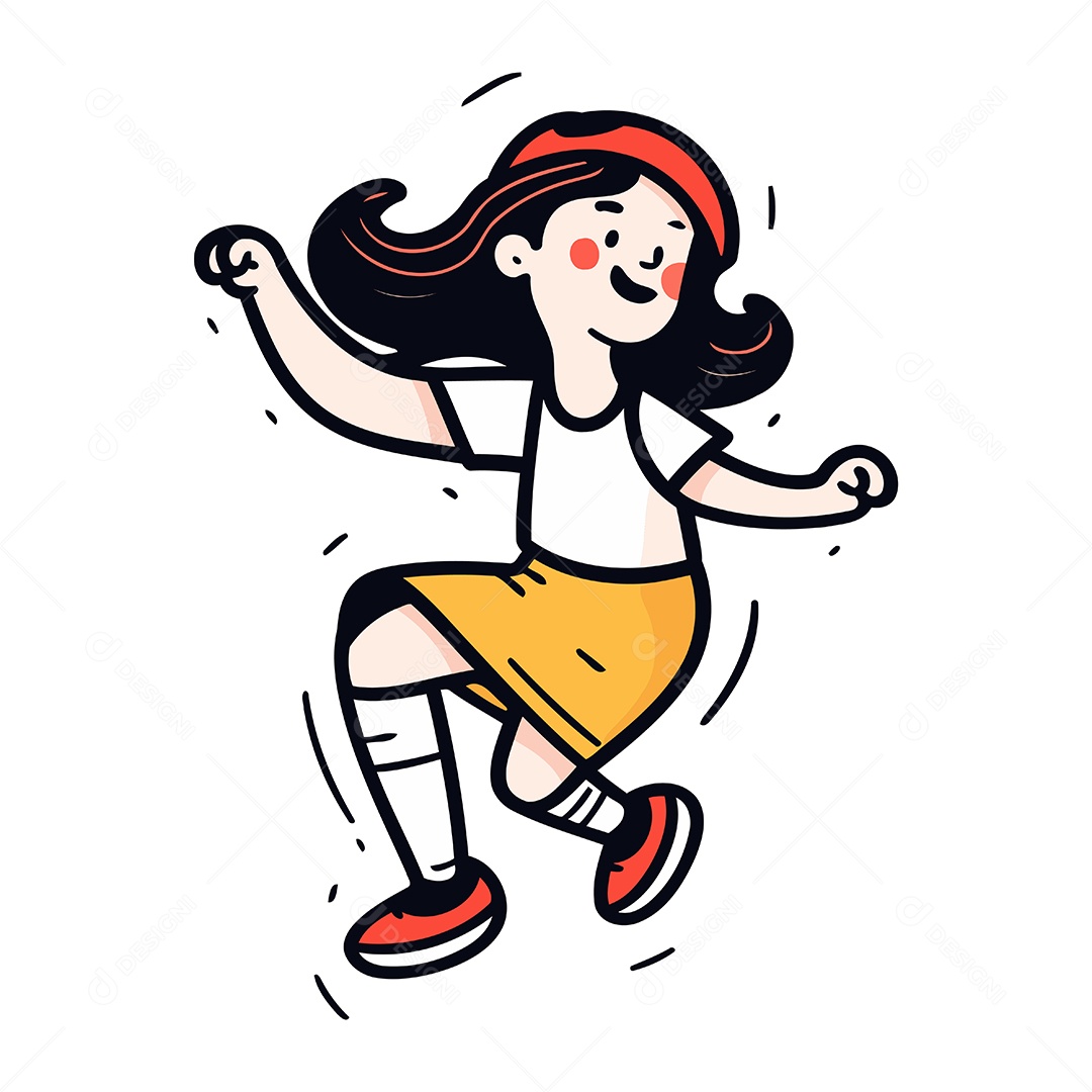 Menina de Desenho Animado Ilustração Vetor EPS