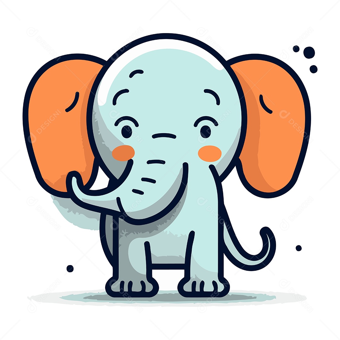 Elefante de Desenho Animado Ilustração Vetor EPS