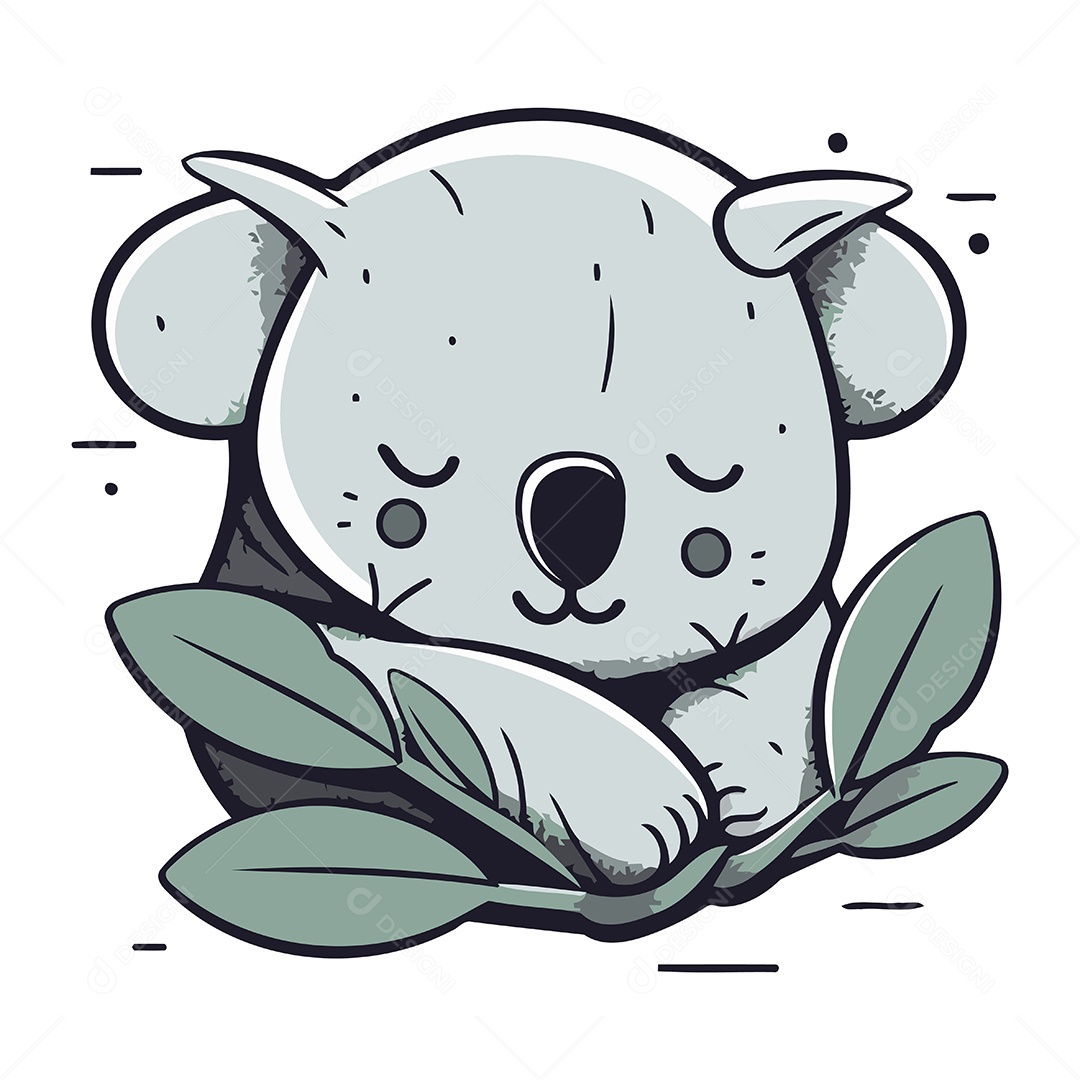 Coala de Desenho Animado Ilustração Vetor EPS