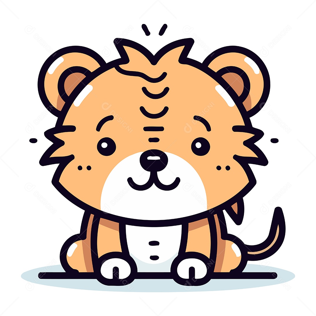 Tigre de Desenho Animado Ilustração Vetor EPS