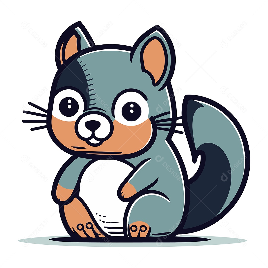 Esquilo de Desenho Animado Ilustração Vetor EPS