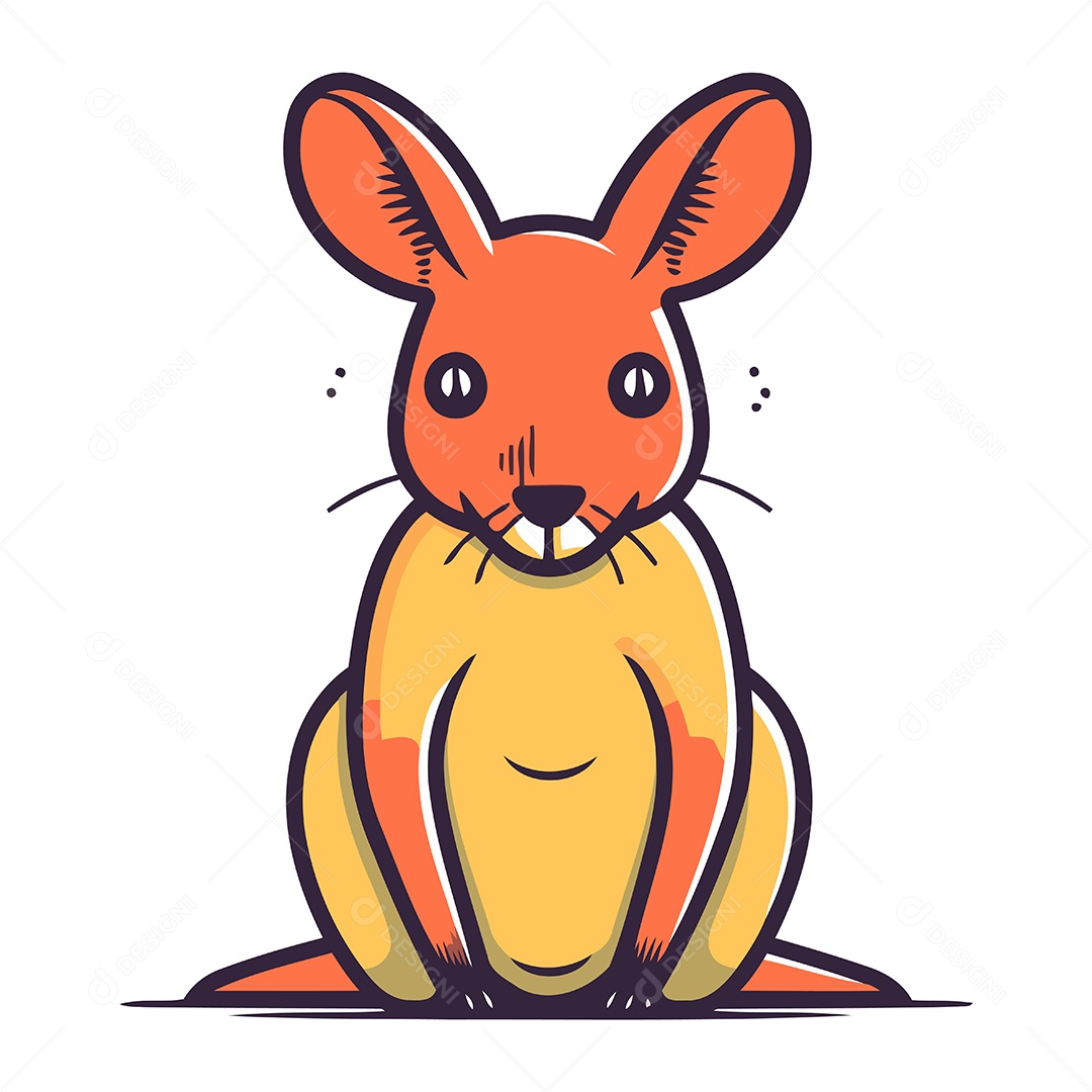 Canguru de Desenho Animado Ilustração Vetor EPS