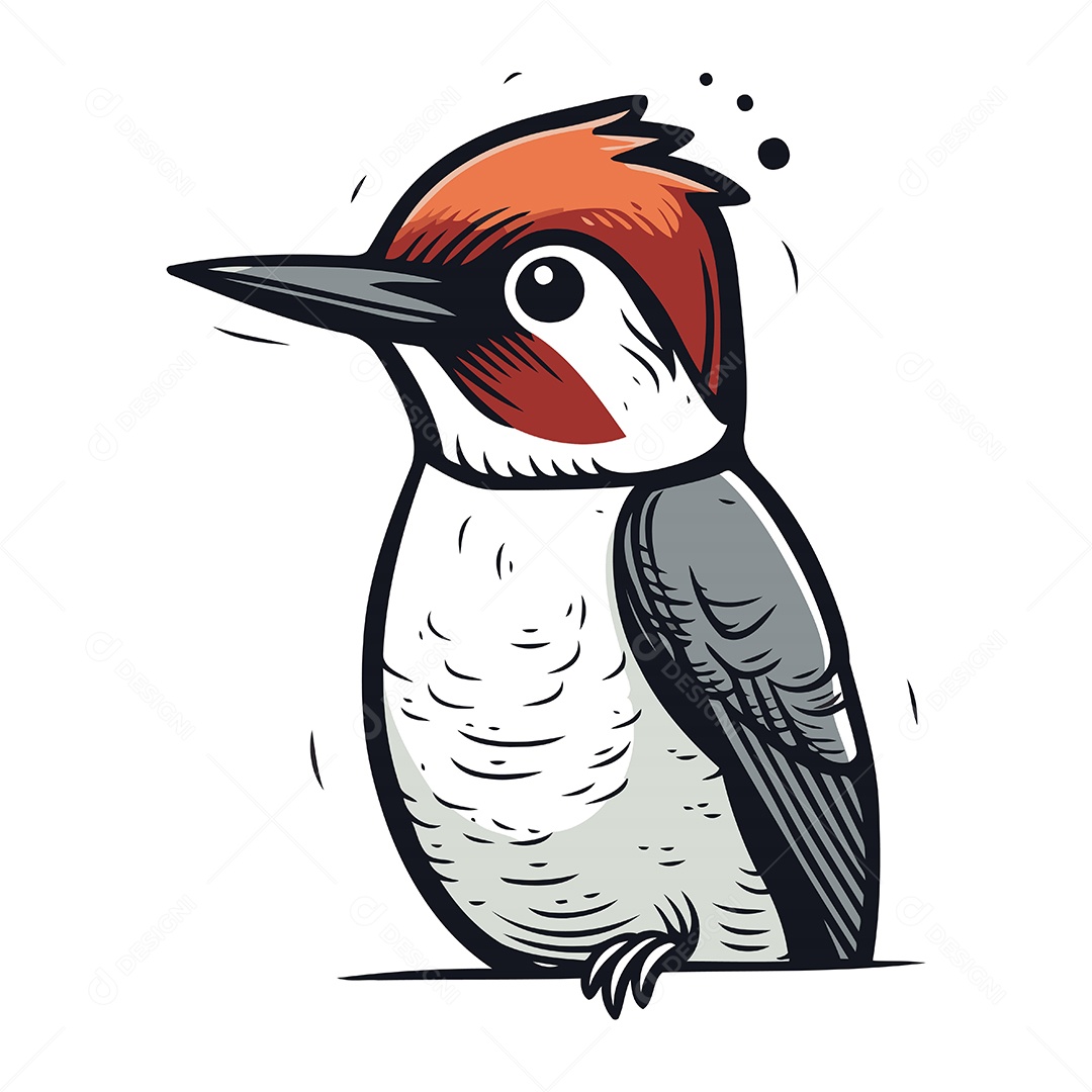 Pica Pau de Desenho Animado Ilustração Vetor EPS