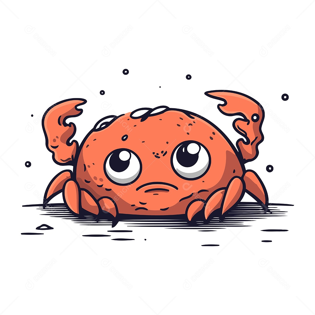 Caranguejo de Desenho Animado Ilustração Vetor EPS