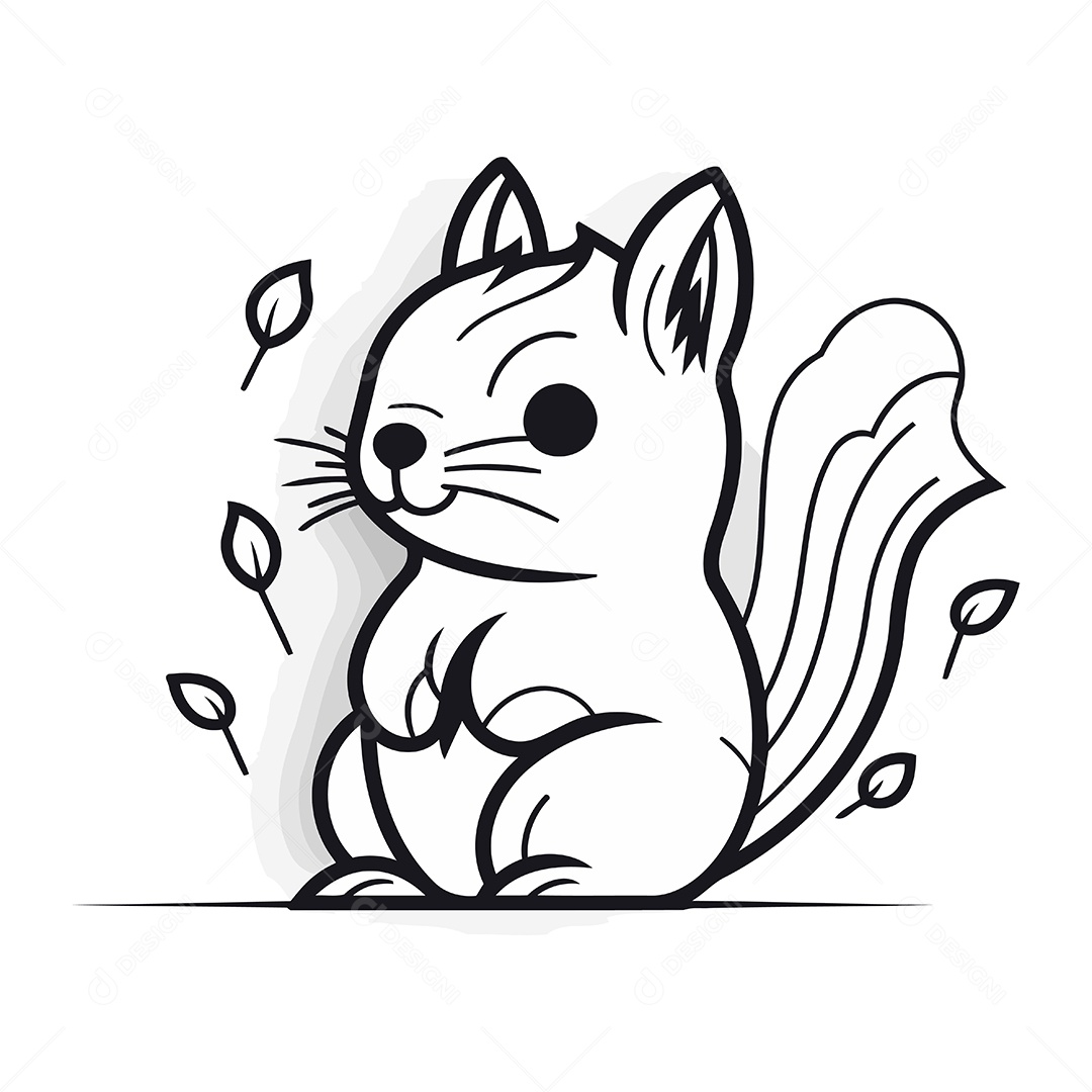 Esquilo de Desenho Animado Ilustração Vetor EPS