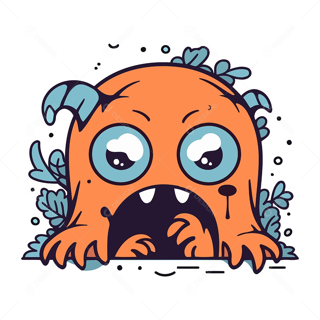 Monstro de Desenho Animado Ilustração Vetor EPS
