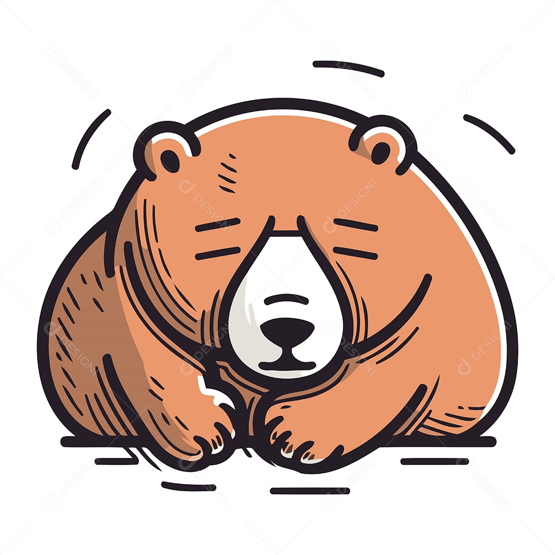 Castor de Desenho Animado Ilustração Vetor EPS