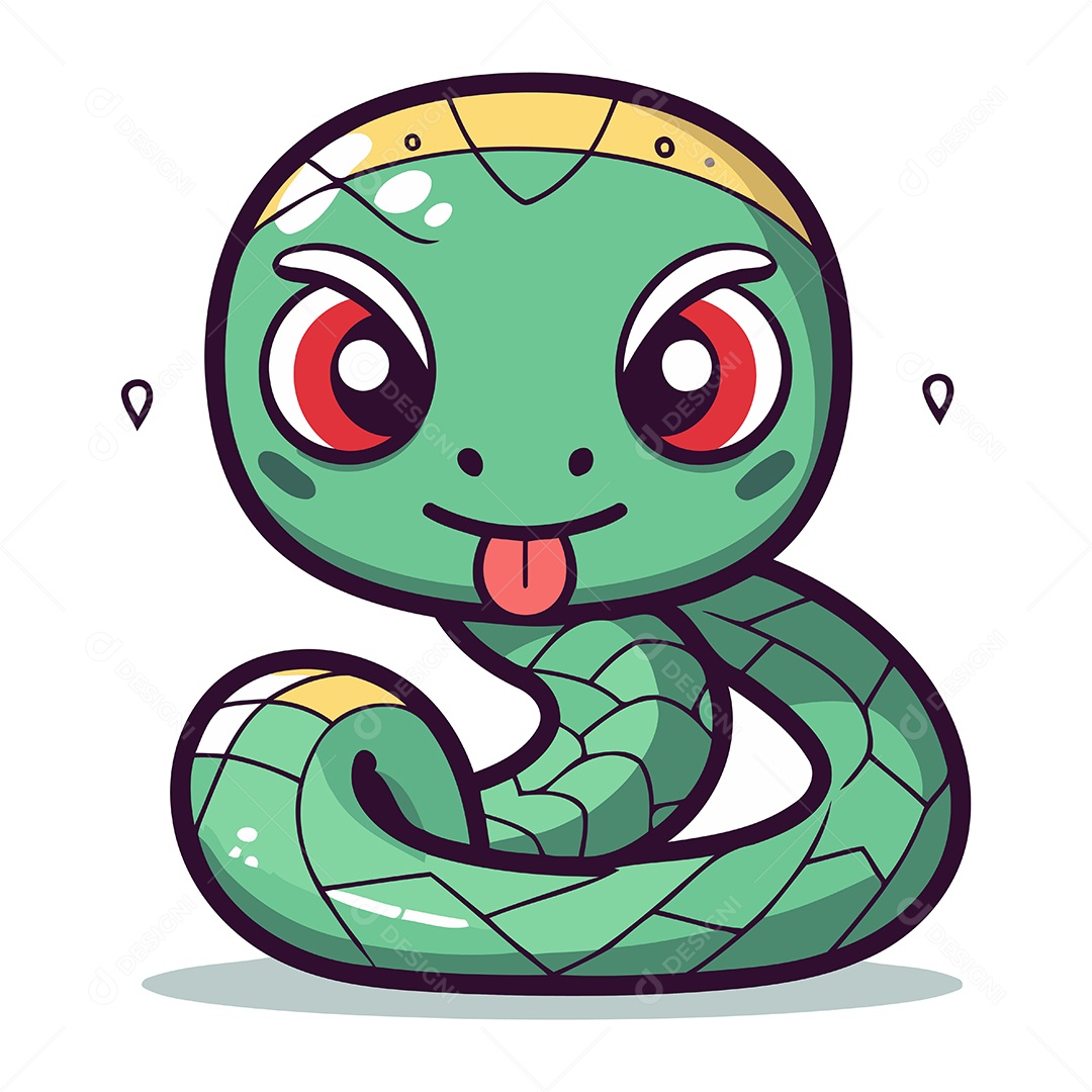 Cobra de Desenho Animado Ilustração Vetor EPS