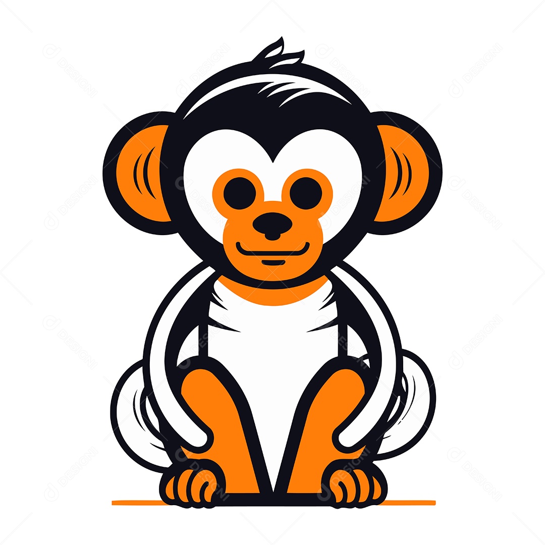 Macaco de Desenho Animado Ilustração Vetor EPS