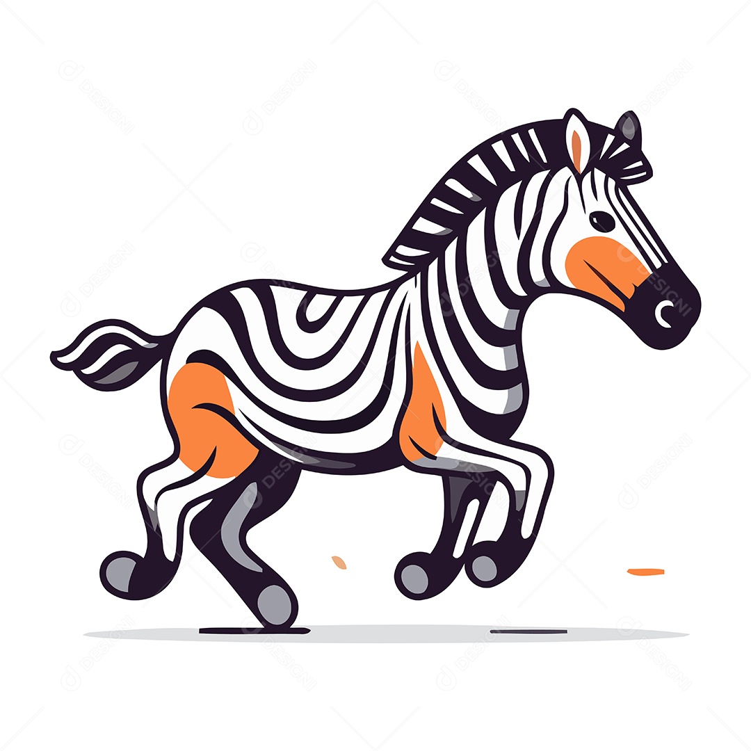 Zebra de Desenho Animado Ilustração Vetor EPS