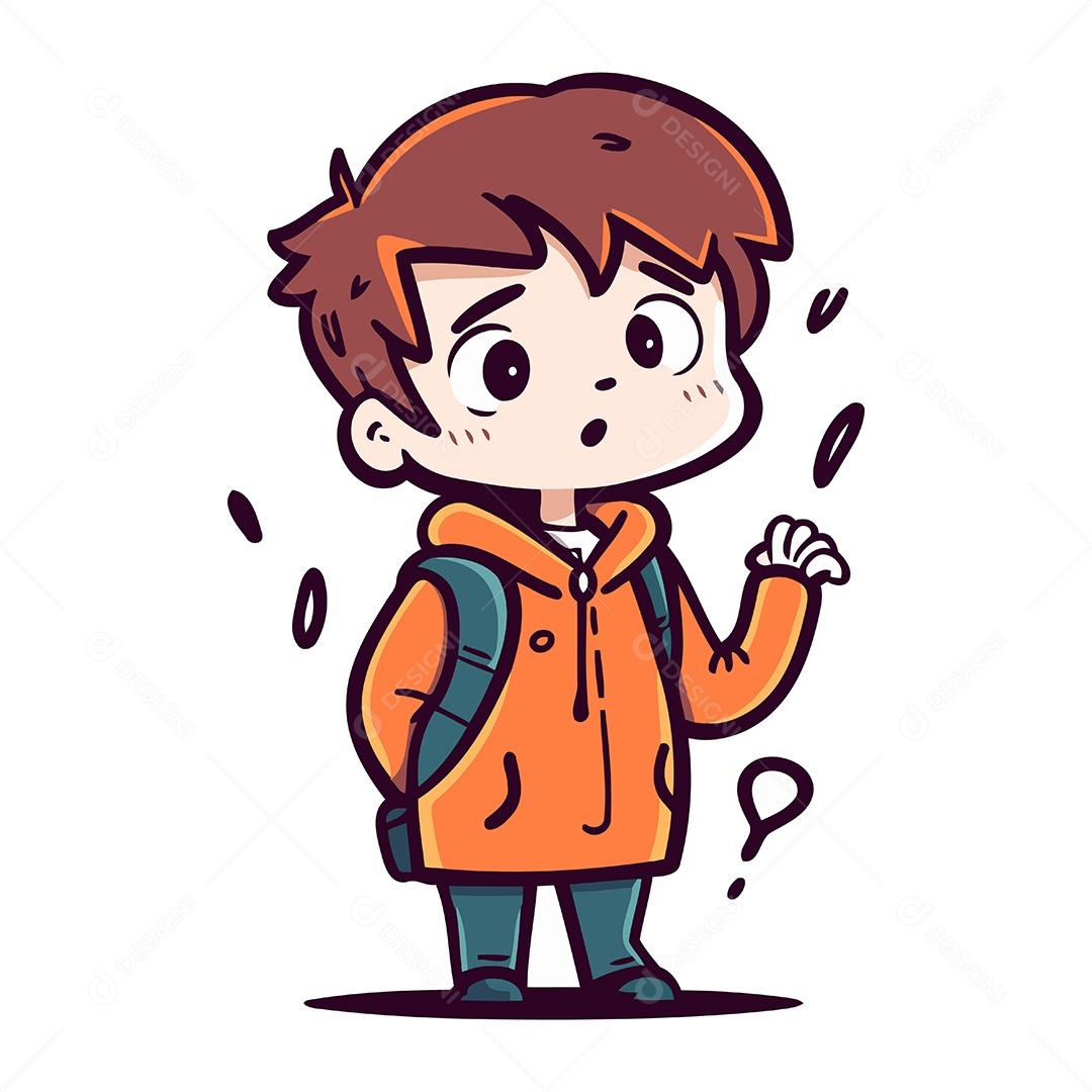 Menino Bonitinho de Desenho Animado Ilustração Vetor EPS