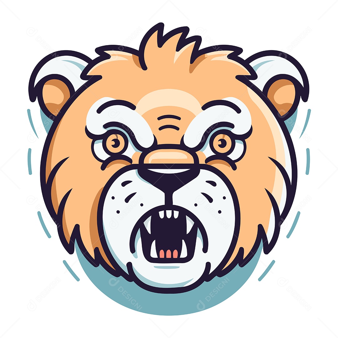 Cabeça de Tigre Desenho Animado Ilustração Vetor EPS