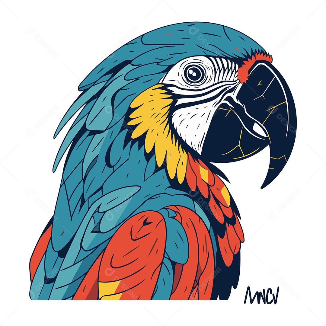 Arara de Desenho Animado Ilustração Vetor EPS