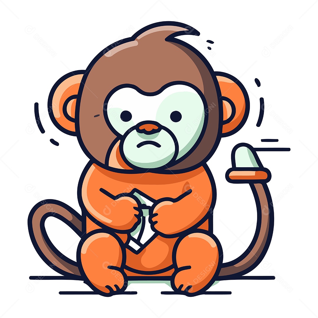 Macaco de Desenho Animado Ilustração Vetor EPS