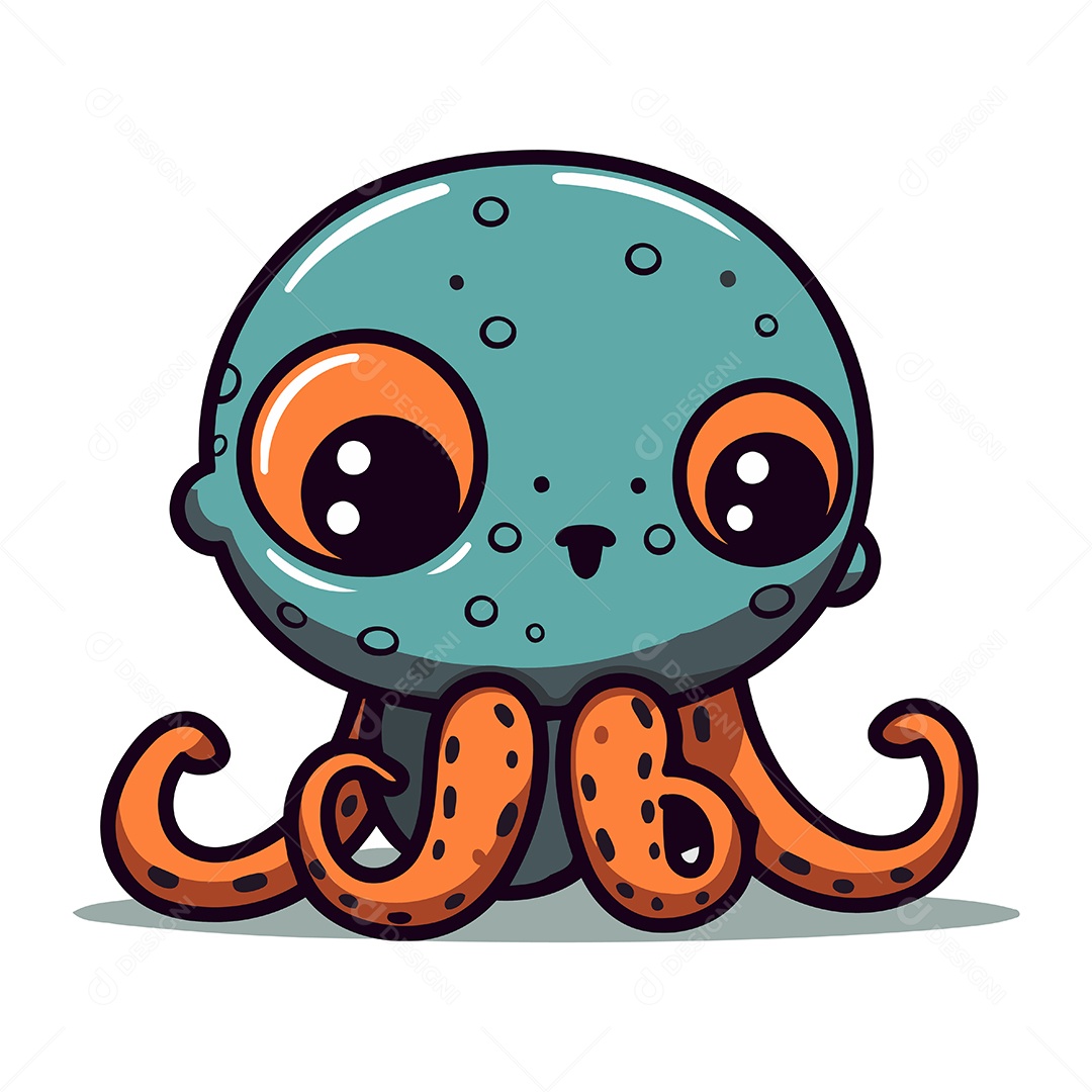 Polvo de Desenho Animado Ilustração Vetor EPS