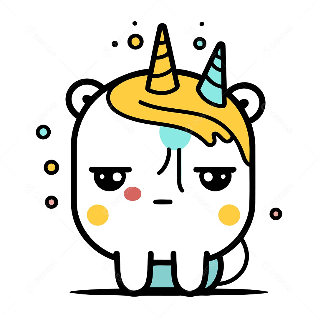 Unicórnio de Desenho Animado Ilustração Vetor EPS