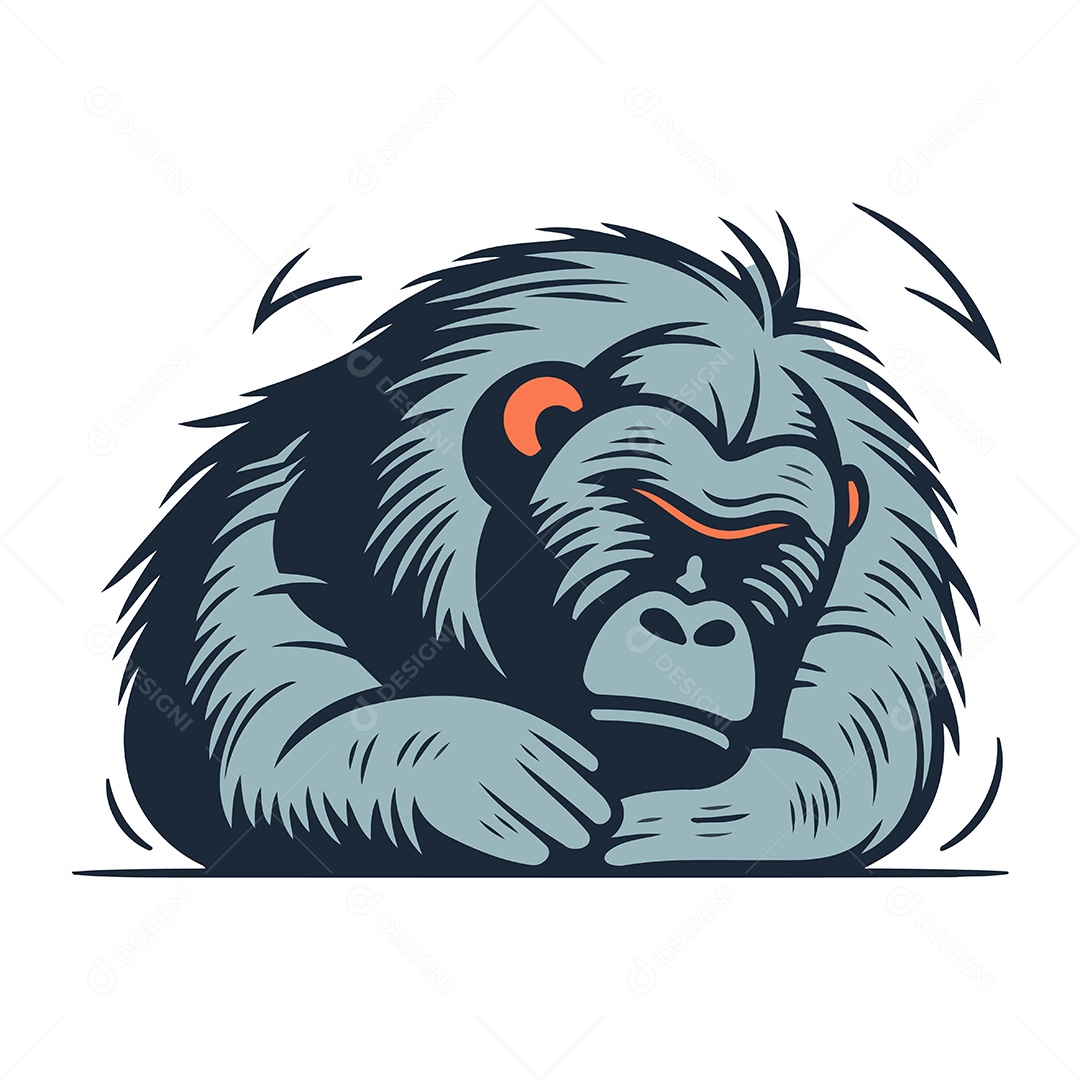 Macaco de Desenho Animado Ilustração Vetor EPS