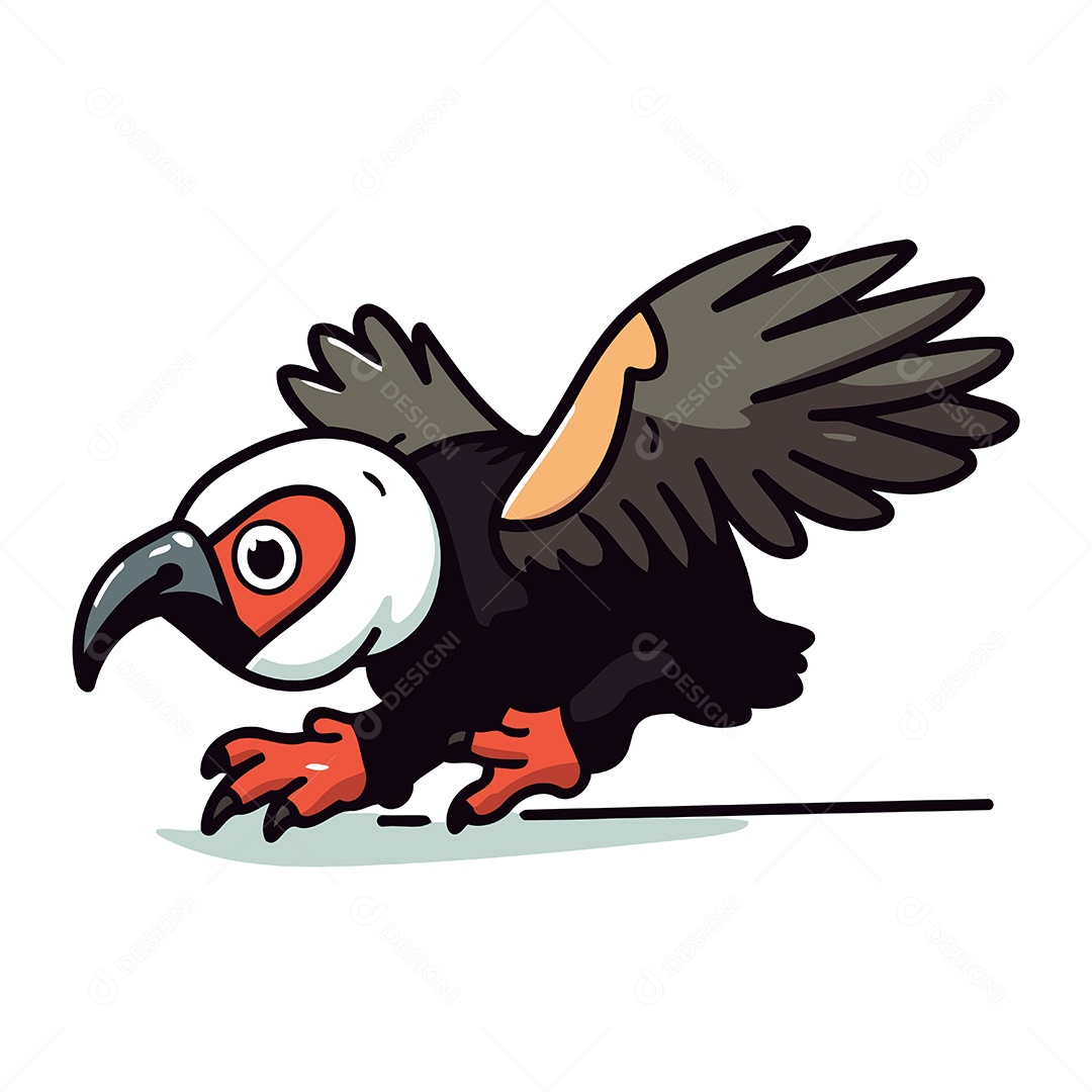 Abutre de Desenho Animado Ilustração Vetor EPS