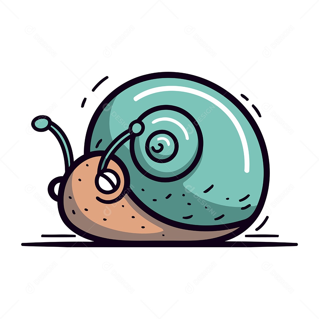Caracol de Desenho Animado Ilustração Vetor EPS