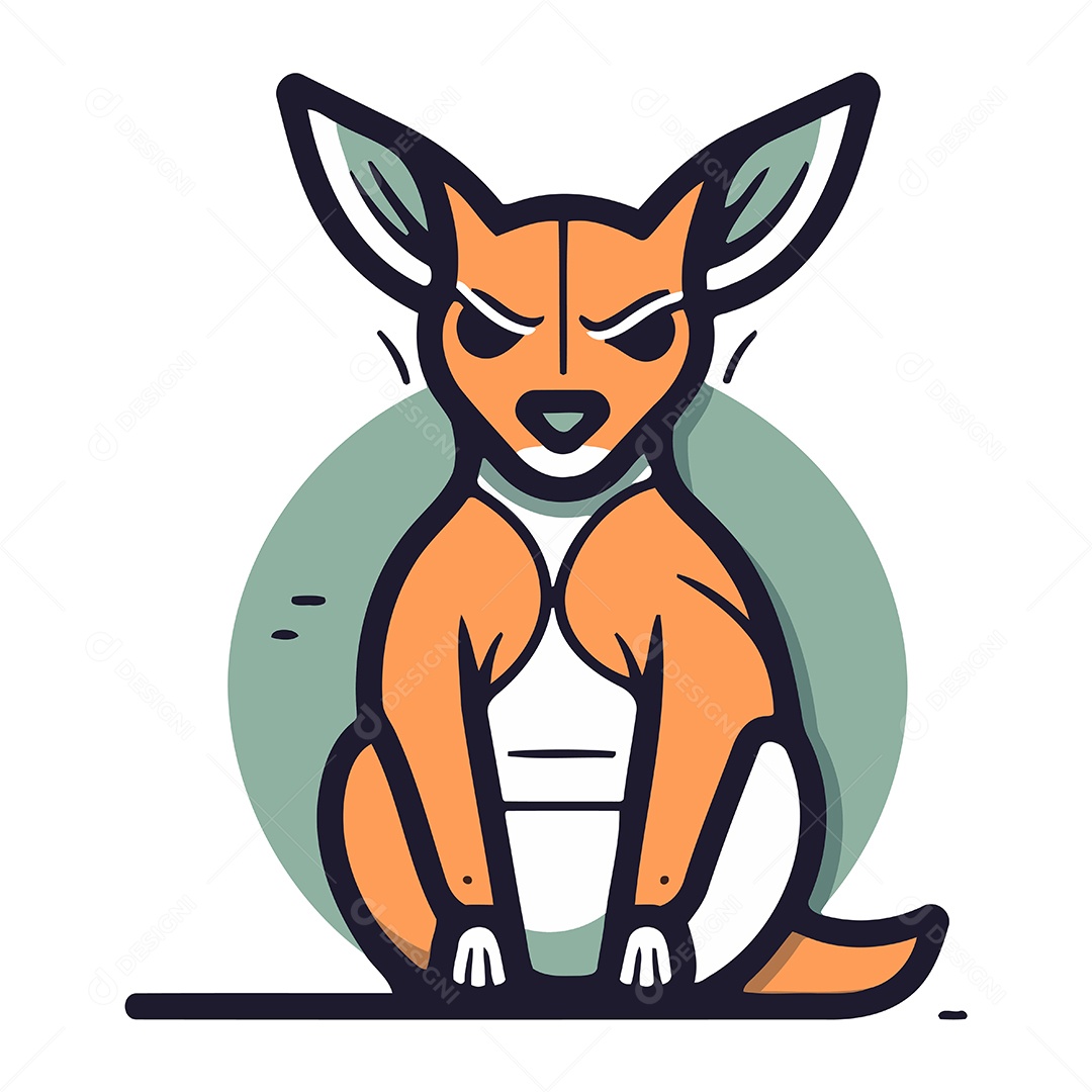 Canguru de Desenho Animado Ilustração Vetor EPS